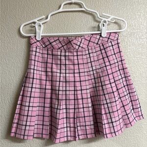 Pink Plaid Women's Skirt